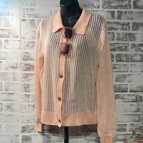 D & co mesh sweater women’s small - Picture 2 of 6